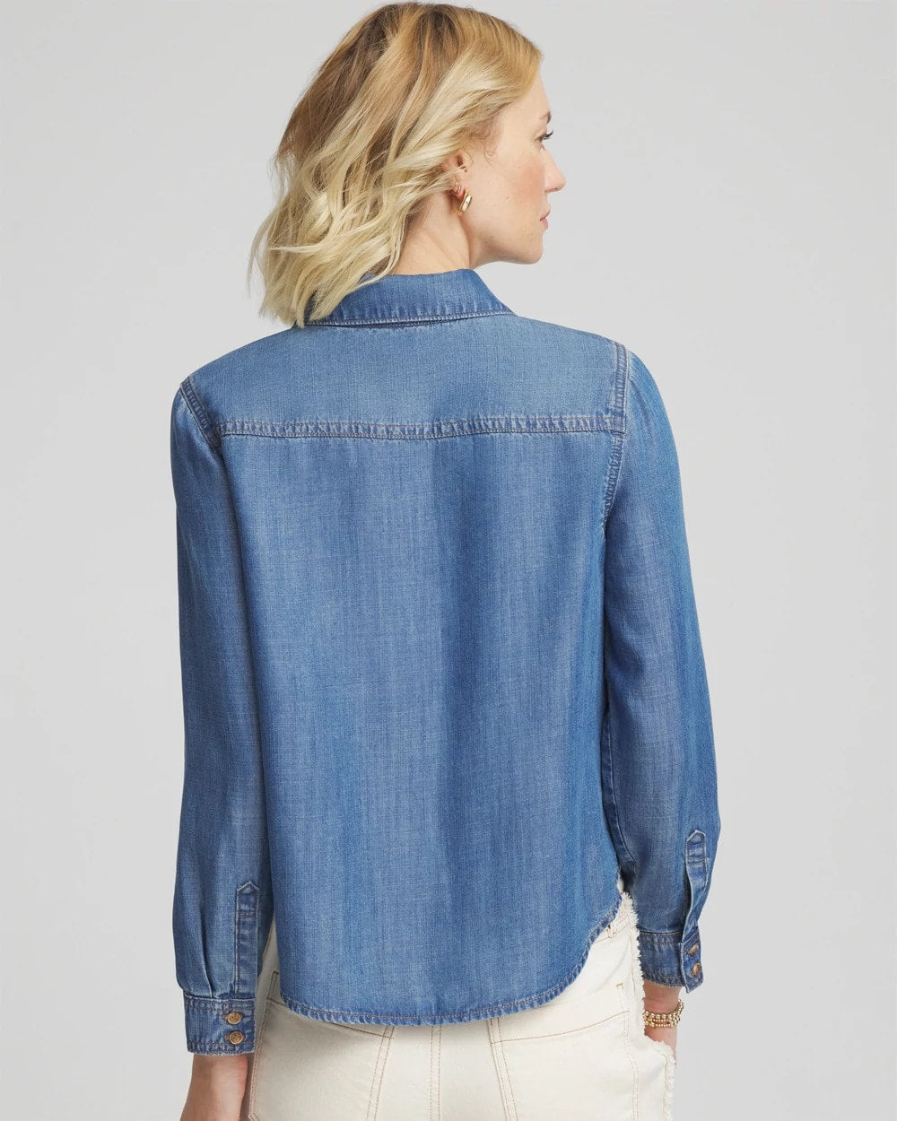 Chico's Women | Tencel™ Colorblock Classic-Fit Shirt BAILEY INDIGO