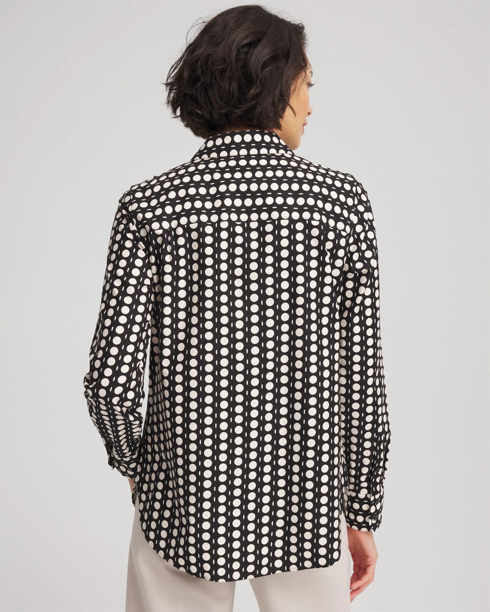 Chico's Women | No Iron™ Printed Sateen Shirt BLACK