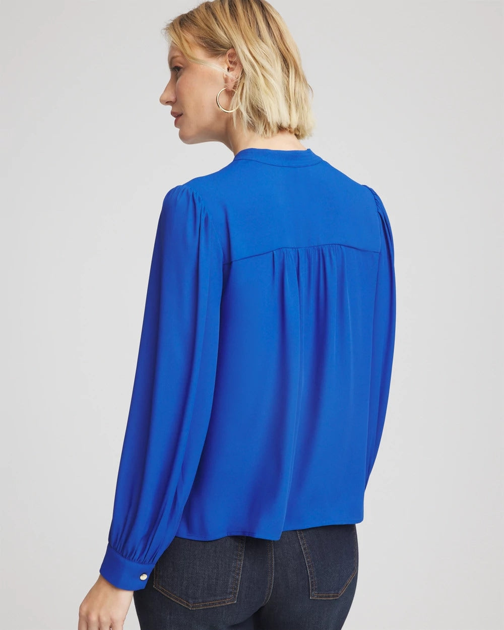 Chico's Women | Splitneck Pullover Crepe Blouse COBALT STONE