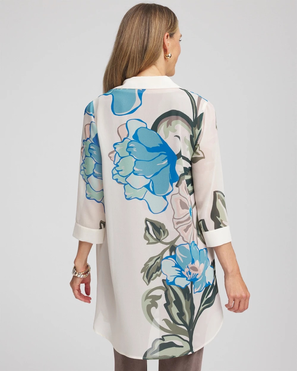 Chico's Women | Travelers™ Artisanal Chiffon Tunic DARKEST SPRUCE