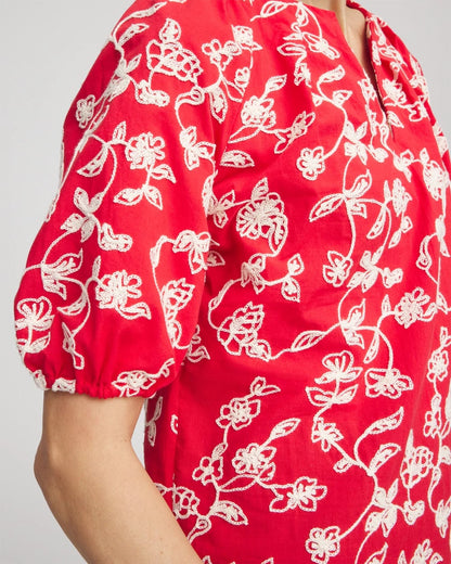 Chico's Women | Floral Embroidered Cotton Peasant Blouse