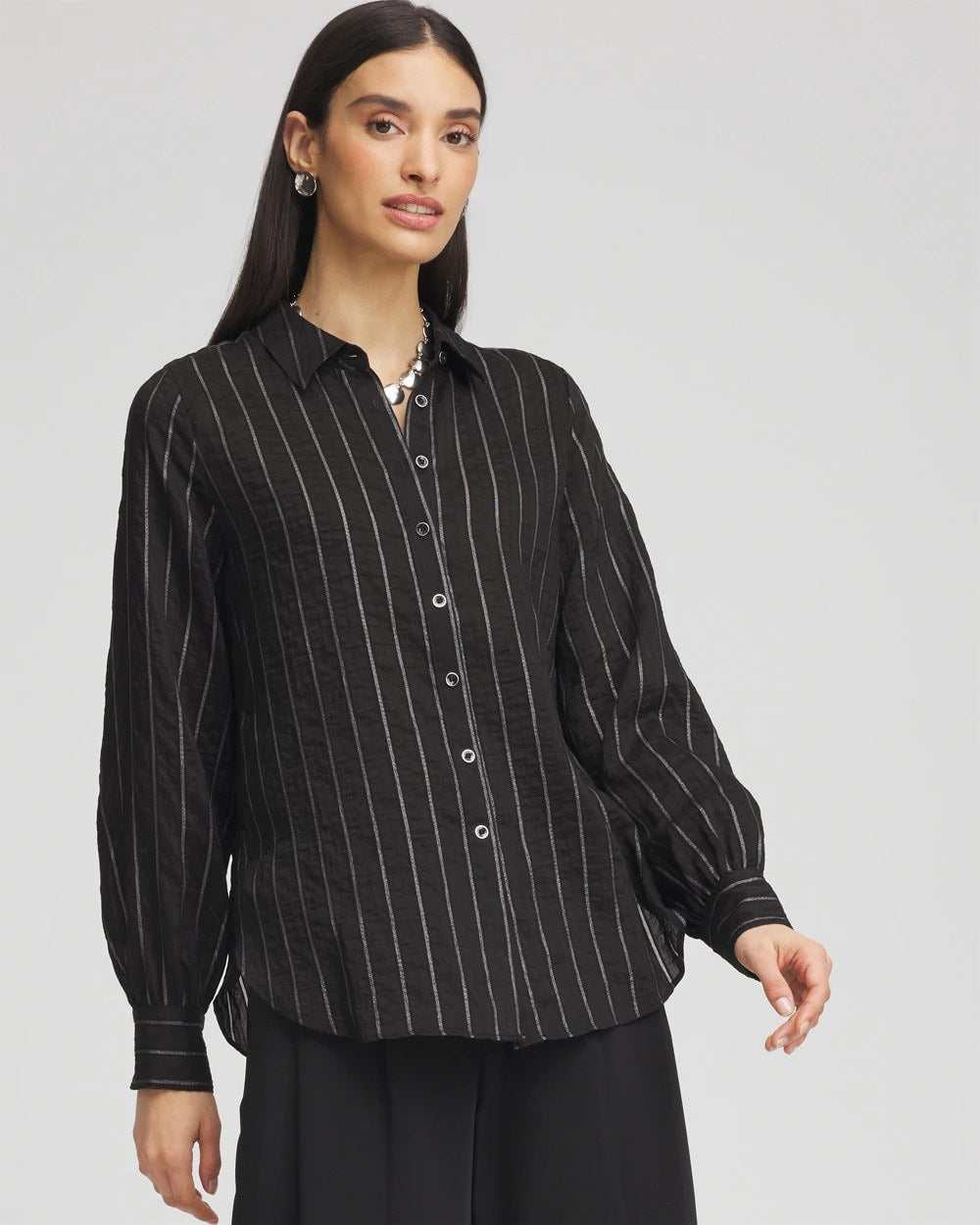 Chico's Women | Classic Soft Button-front Blouse BLACK