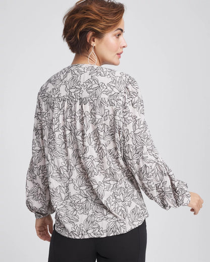Chico's Women | Crepe Embroidered Blouse SMOKEY TAUPE