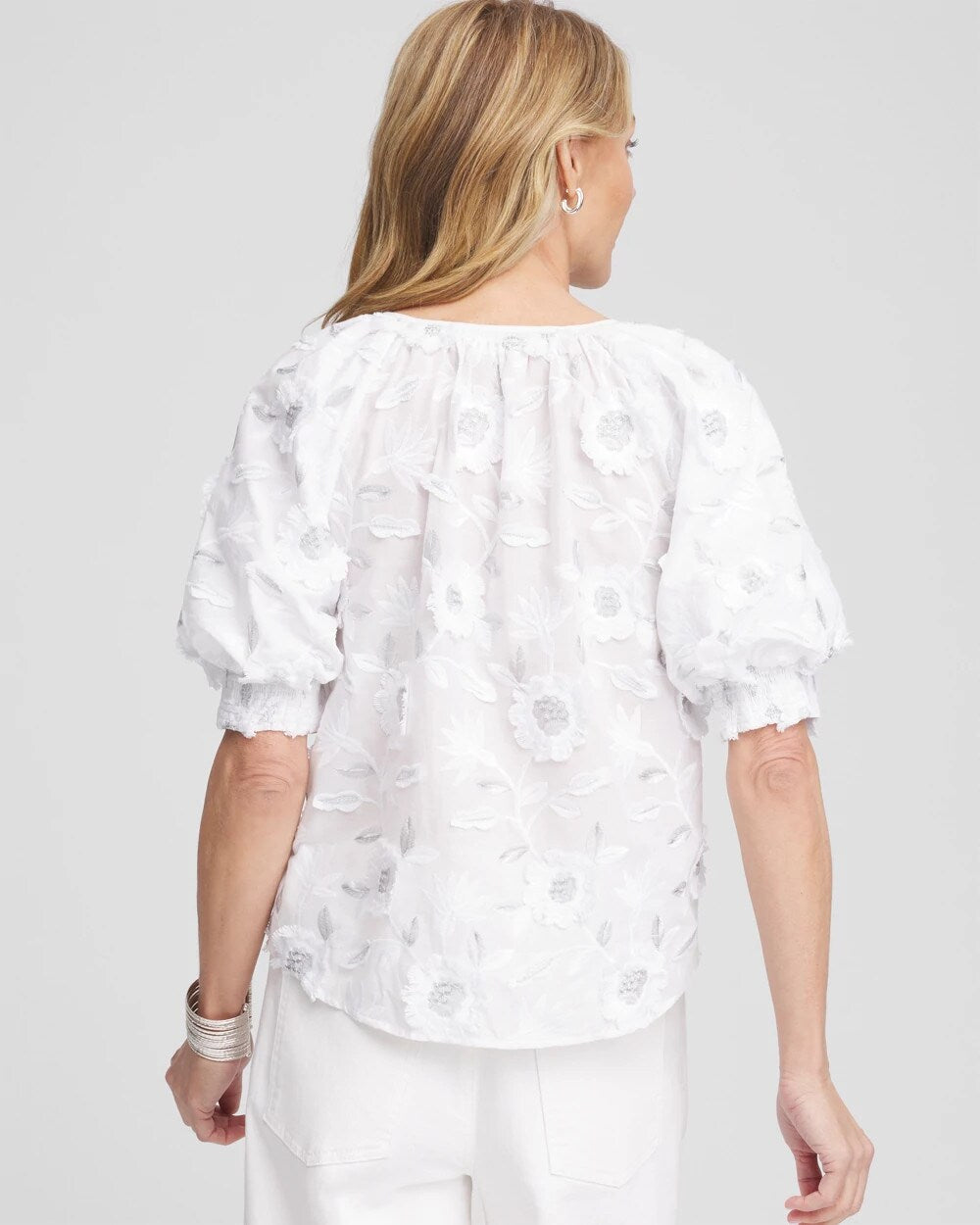 Chico's Women | Applique Embroidered Top ALABASTER