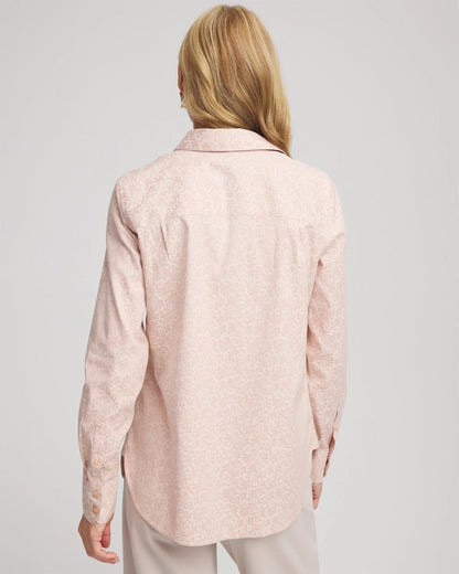 Chico's Women | No Iron™ Feminine Jacquard Shirt ROSE SMOKE