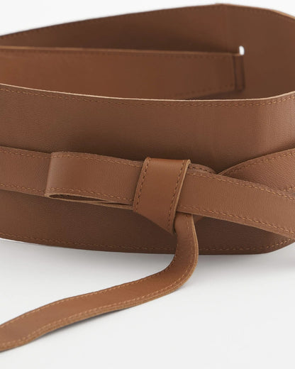 Chico's Women | Leather Double-Sided Obi Belt BROWN