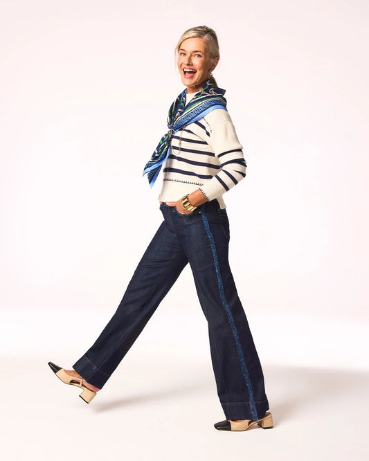 Chico's Women | Frayed High-Rise Wide-Leg Jeans CEDAR RINSE