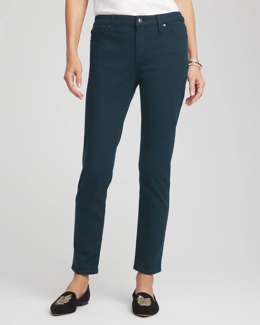 Chico's Women | Girlfriend Slim Ankle Jeans TEAL SHADOW