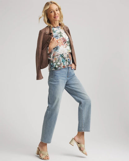 Chico's Women | Girlfriend Straight Ankle Jeans AZZURRO INDIGO
