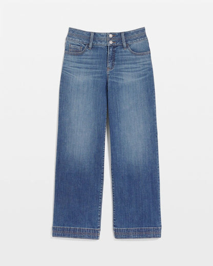 Chico's Women | Double Stitch Wide-Leg Cropped Pants CAYMAN INDIGO