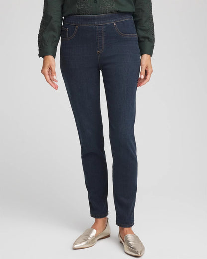 Chico's Women | Pull-On Slim Ankle Jeggings DARK RAINIER INDIGO
