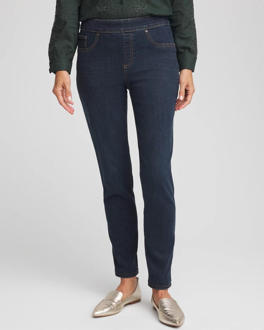 Chico's Women | Pull-On Slim Ankle Jeggings DARK RAINIER INDIGO