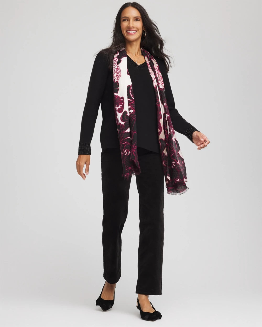 Chico's Women | Velveteen Pull-On Flared Jeans BLACK