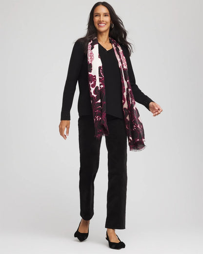 Chico's Women | Velveteen Pull-On Flared Jeans BLACK