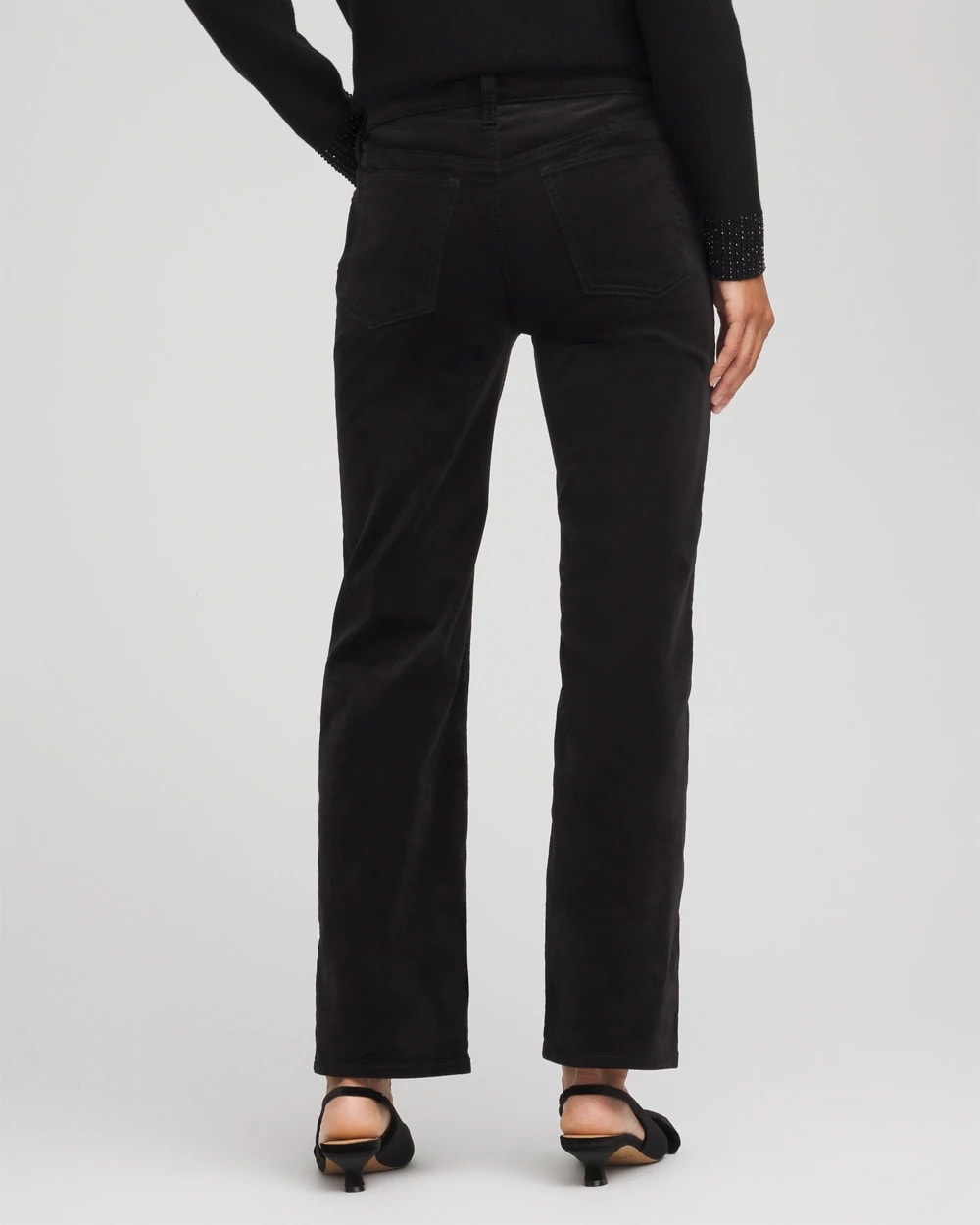 Chico's Women | Velveteen Pull-On Flared Jeans BLACK