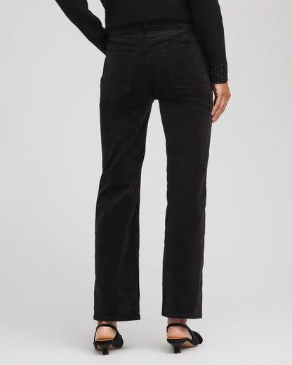Chico's Women | Velveteen Pull-On Flared Jeans BLACK