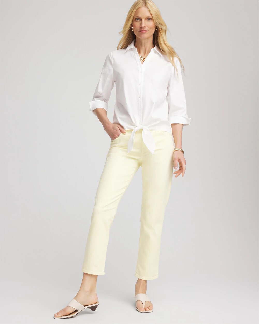 Chico's Women | Girlfriend Cropped Jeans PANNA COTTA
