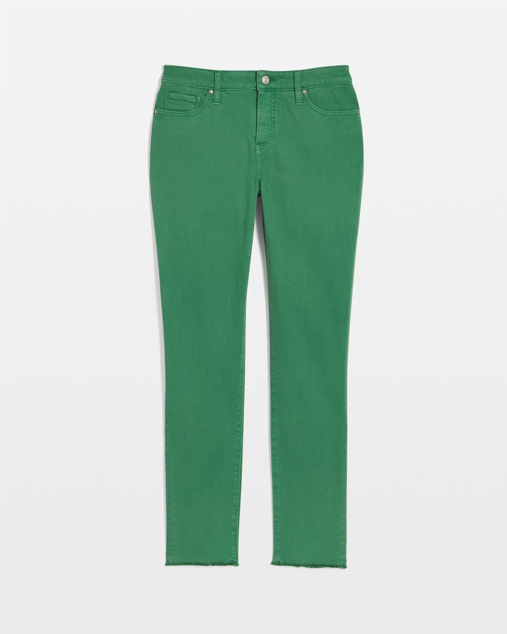 Chico's Women | Girlfriend Fray Hem Ankle Jeans JARDIN GREEN