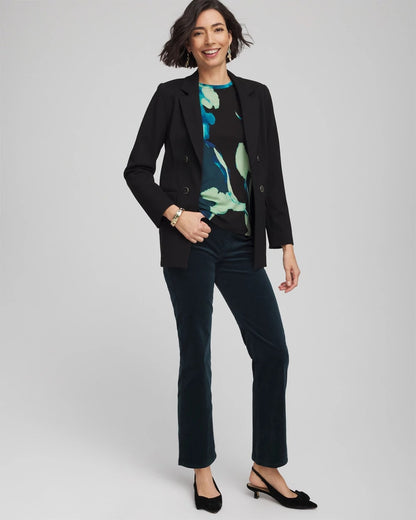 Chico's Women | Velveteen Pull-On Flared Jeans TEAL SHADOW