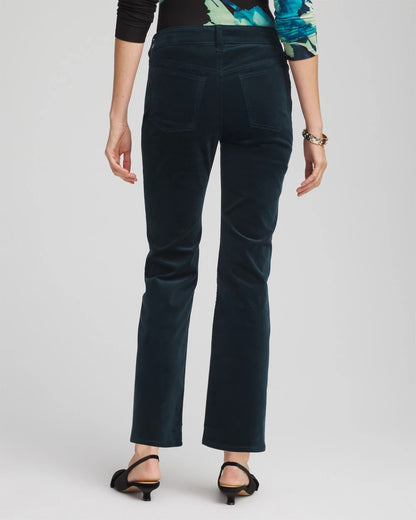Chico's Women | Velveteen Pull-On Flared Jeans TEAL SHADOW
