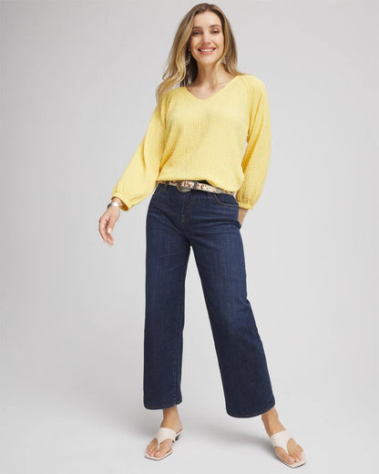 Chico's Women | Girlfriend Cropped Wide-Leg Jean DARK SAPPHIRE INDIGO