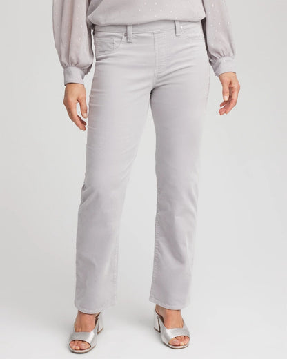 Chico's Women | Velveteen Pull-On Flared Jeans DOVE GRAY