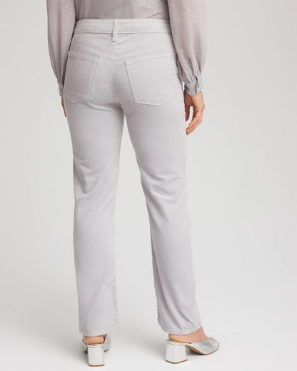 Chico's Women | Velveteen Pull-On Flared Jeans DOVE GRAY