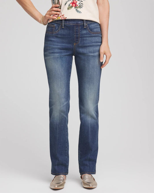Chico's Women | Pull-On Straight Jeans SANTORINI INDIGO