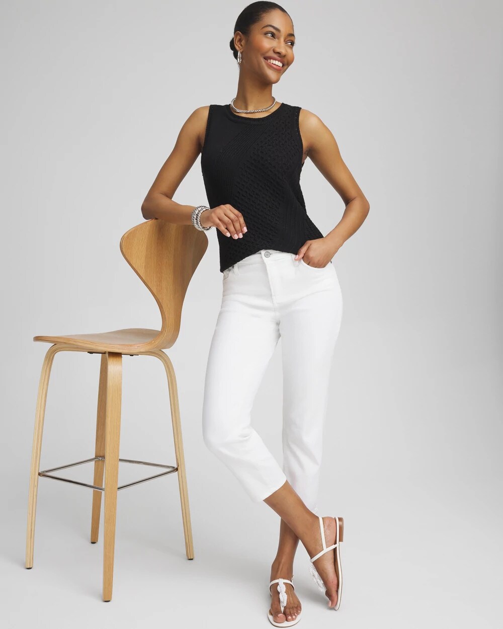 Chico's Women | No Stain Girlfriend Cropped Jeans ALABASTER