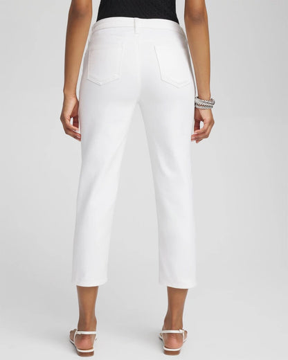 Chico's Women | No Stain Girlfriend Cropped Jeans ALABASTER