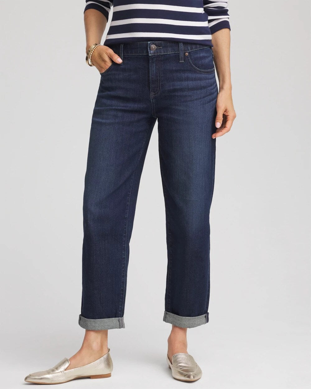 Chico's Women | Cropped Boyfriend Jeans ARIEL SEA INDIGO