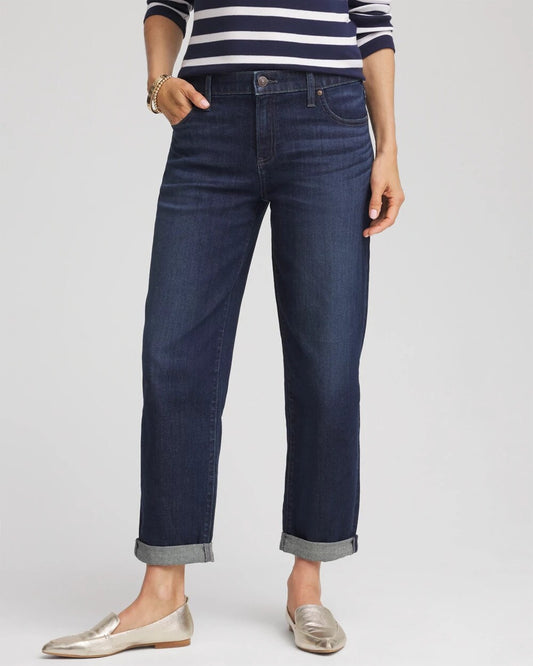 Chico's Women | Cropped Boyfriend Jeans ARIEL SEA INDIGO