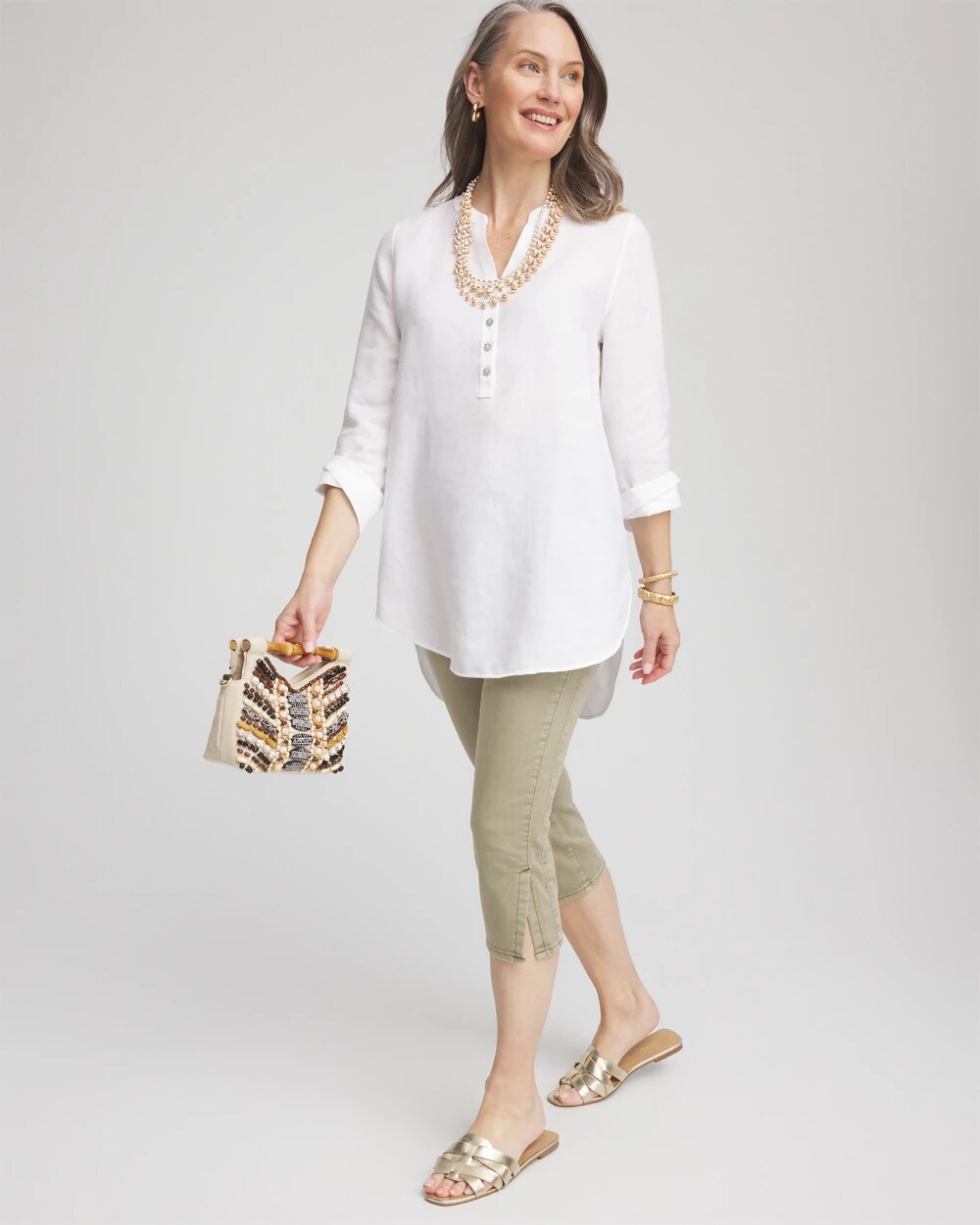 Chico's Women | 19" Pull-on Capri Jeans WASHED SAGE