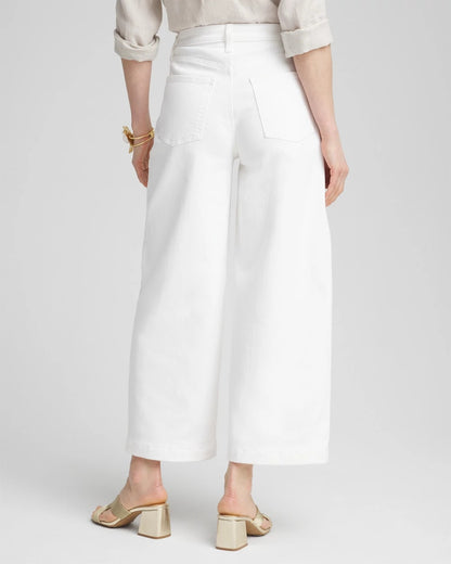 Chico's Women | So Slimming® High-Rise Wide Cropped Jeans ALABASTER