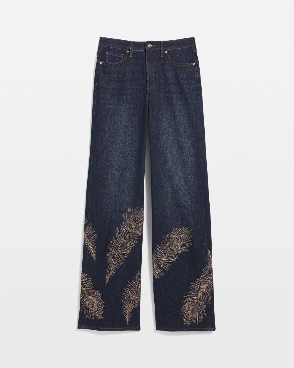 Chico's Women | Embellished High-Rise Wide-Leg Jeans MARCONI INDIGO