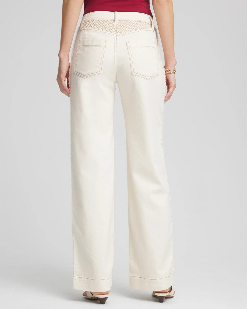 Chico's Women | Sea Salt High-Rise Frayed Jeans NATURAL SEEDED