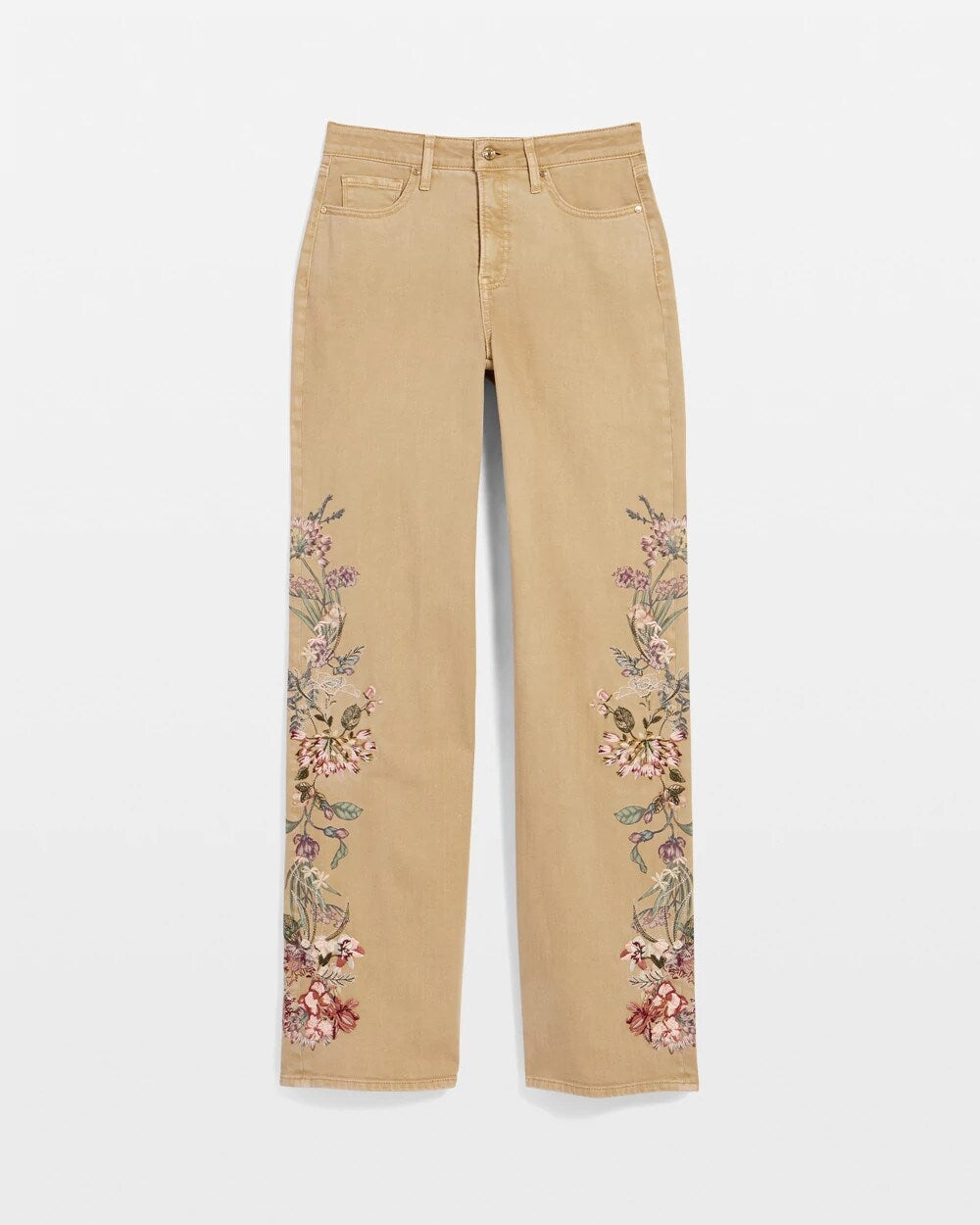 Chico's Women | Embroidered High-Rise Wide-Leg Jeans CAFE AROMA