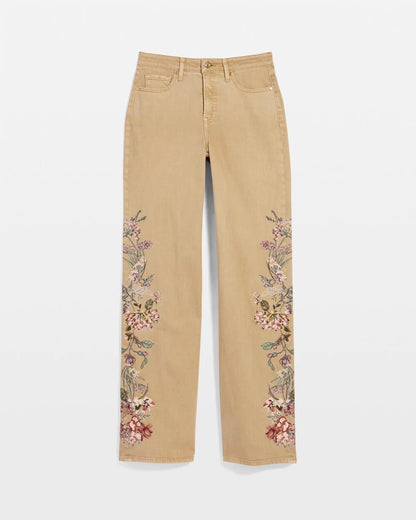 Chico's Women | Embroidered High-Rise Wide-Leg Jeans CAFE AROMA