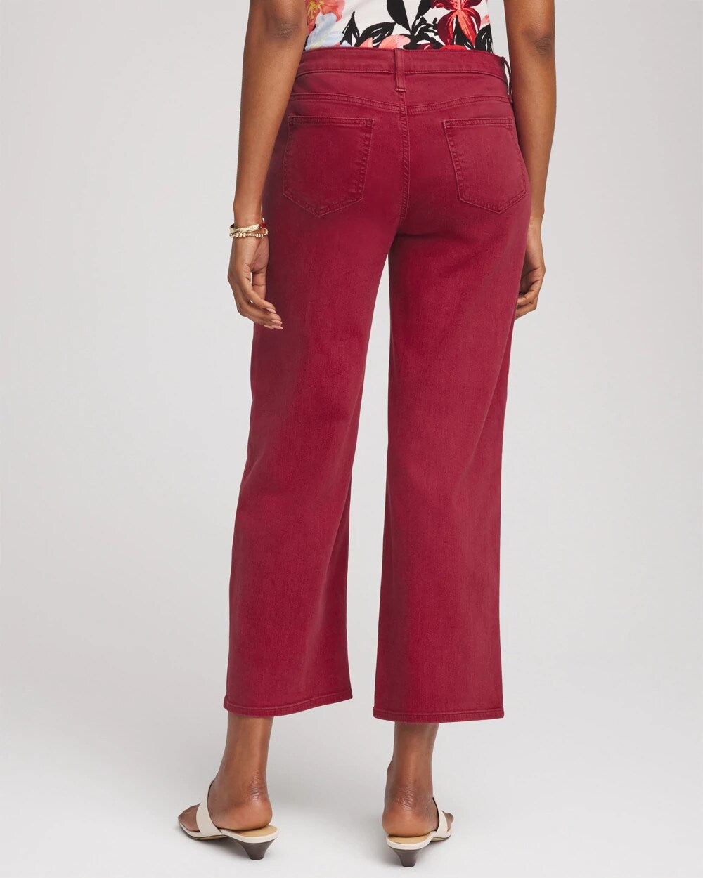 Chico's Women | Girlfriend Cropped Wide-Leg Jean RUSSET RED