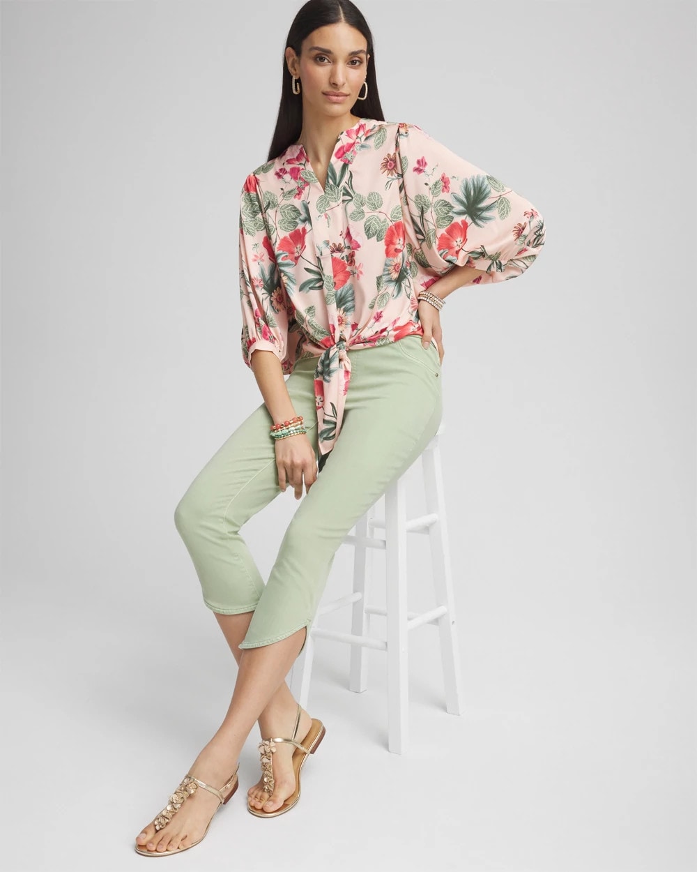 Chico's Women | Pull-On Dolphin-Hemmed Capri Jeans MOROCCAN MINT
