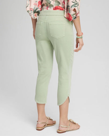 Chico's Women | Pull-On Dolphin-Hemmed Capri Jeans MOROCCAN MINT