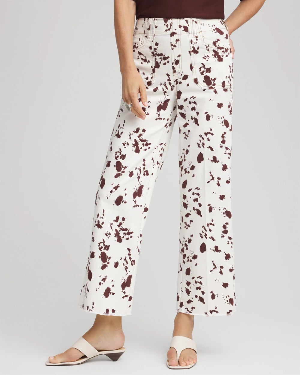 Chico's Women | Pampas Pony Pull on Wide Crop ECRU