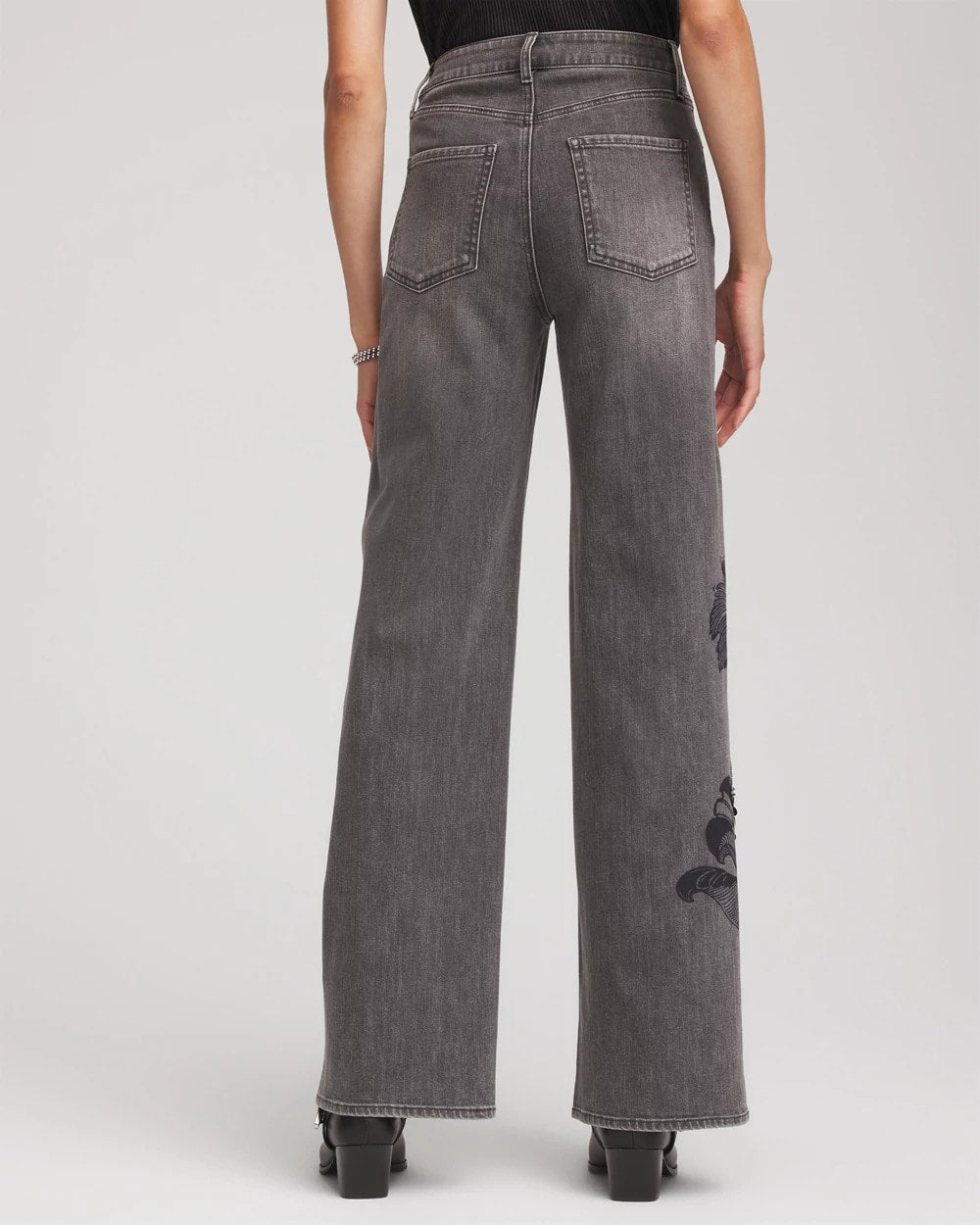 Chico's Women | Printed High-Rise Wide-Leg Jean WICKLOW WASH