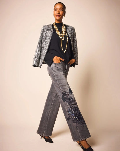Chico's Women | Printed High-Rise Wide-Leg Jean WICKLOW WASH