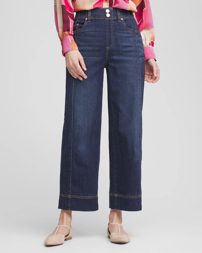 Chico's Women | Pull-On Wide-Leg Cropped Jeans BRIDGE STREET INDIGO