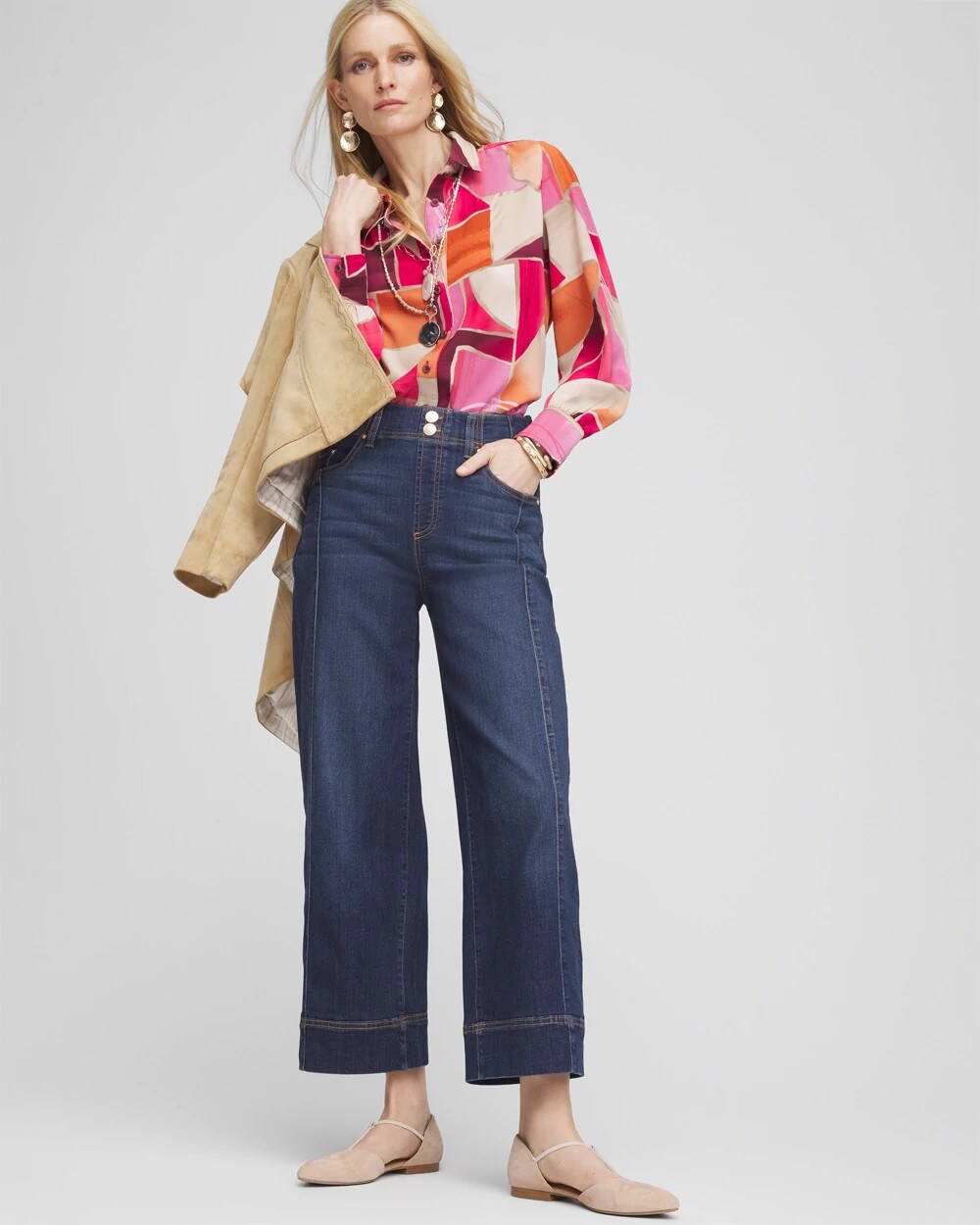 Chico's Women | Pull-On Wide-Leg Cropped Jeans BRIDGE STREET INDIGO