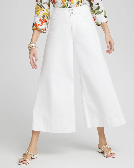 Chico's Women | Denim Trouser Culottes ALABASTER