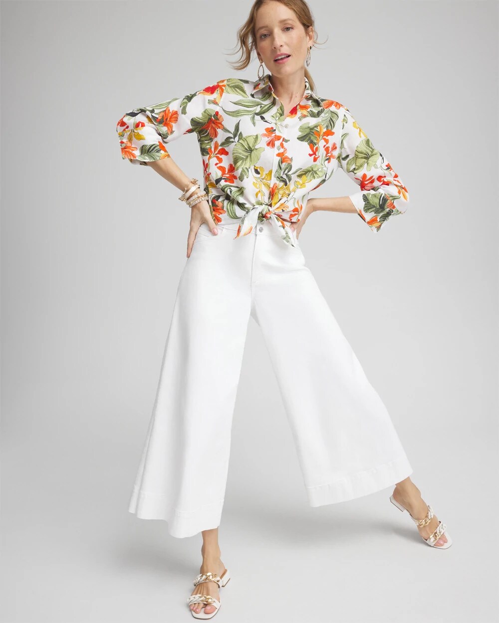 Chico's Women | Denim Trouser Culottes ALABASTER