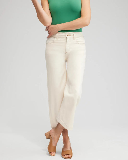 Chico's Women | Cropped Wide Leg Jeans NATURAL SEEDED