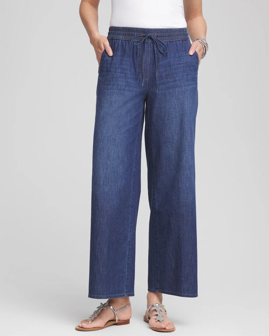 Chico's Women | Lightweight Drawstring Ankle Jeans SOLANA INDIGO